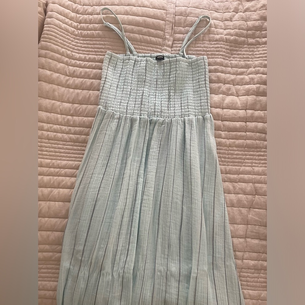 Monrow Gauze Smocked Pinstripe Maxi Dress - Picture 3 of 4